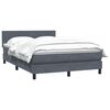 vidaXL Posteľný rám boxspring s matracom tmavosivý 140x210 cm zamat