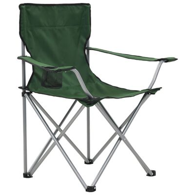 vidaXL 3-dielna súprava kempingového stola a stoličiek zelená