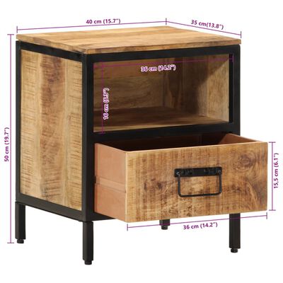 vidaXL Nočný stolík 40x35x50 cm masívne mangovníkové drevo