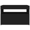 vidaXL Nočný stolík a LED svetlá čierny 60x35x40 cm spracované drevo