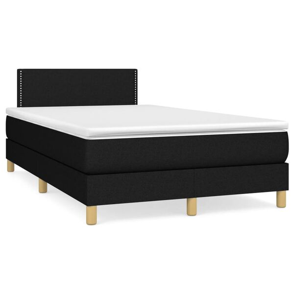 vidaXL Boxspring posteľ s matracom čierna 120x190 cm l&aacute;tka