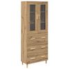 vidaXL Highboard so z&aacute;suvkou Remeseln&yacute; dub 69,5 x 34 x 180 cm