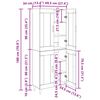 vidaXL Highboard Remeseln&yacute; dub 69,5 x 34 x 180 cm Kompozitn&eacute; drevo
