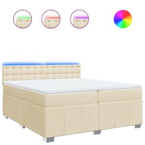 vidaXL Boxspring posteľ s matracom kr&eacute;mov&aacute; 200x200 cm l&aacute;tka