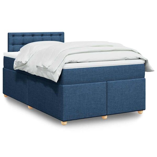 vidaXL Boxspring posteľ s matracom modr&aacute; 120x190 cm l&aacute;tka
