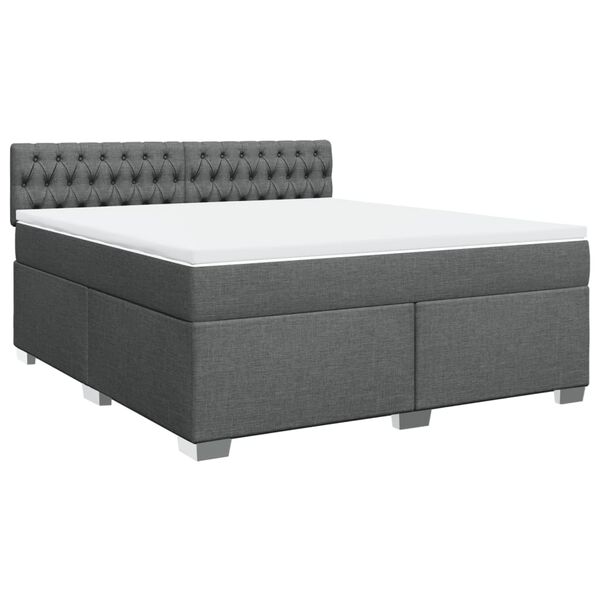 vidaXL Boxspring posteľ s matracom tmavosiv&aacute; 180x200 cm l&aacute;tka