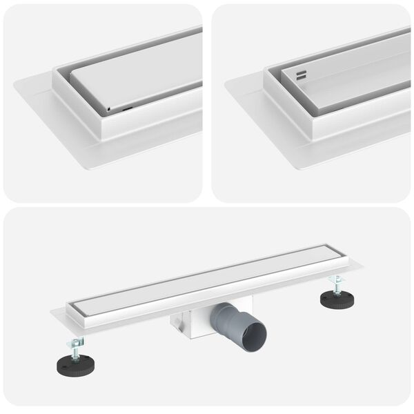 vidaXL 2 v 1 sprchov&yacute; odtok Strieborn&aacute; 50 cm Nerezov&aacute; oceľ 304