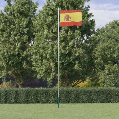 vidaXL Vlajka Španielska a tyč 6,23 m hliník
