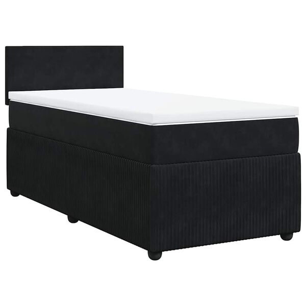 vidaXL Posteľný rám boxspring s matracom čierny 80x200 cm zamat