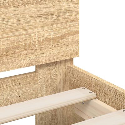 vidaXL Posteľný rám s čelom dub sonoma 135x190 cm kompozitné drevo
