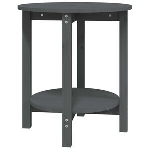 vidaXL Konferenčn&yacute; stol&iacute;k siv&yacute; &Oslash; 55x60 cm borovicov&yacute; mas&iacute;v