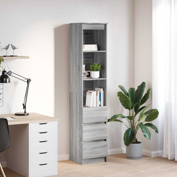 vidaXL Highboard Grey Sonoma 37,5x35x180 cm Engineered Wood