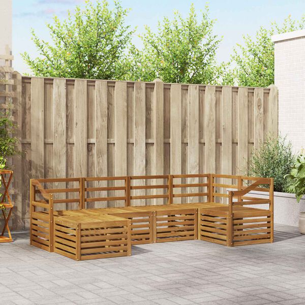 vidaXL S&uacute;pravy pohoviek 6 pcs Pr&iacute;rodn&aacute; Pevn&eacute; ak&aacute;ciov&eacute; drevo