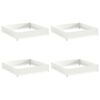 vidaXL Obrubn&iacute;k tr&aacute;vnika 4 ks 100 x 100 x 20 cm Oceľ Biela