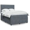 vidaXL Posteľn&yacute; r&aacute;m boxspring s matracom tmavosiv&yacute; 140x190 cm zamat