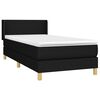 vidaXL Posteľn&yacute; r&aacute;m boxspring s matracom čierny 90x200 cm l&aacute;tka