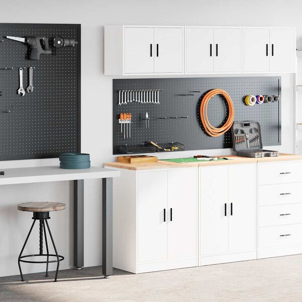 VidaXL Gar&aacute;žov&eacute; skrine 2 ks biele kompozitn&eacute; drevo