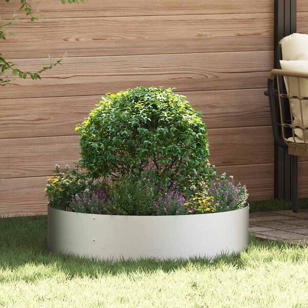 vidaXL Kr&uacute;žok na kvetin&aacute;če Strieborn&aacute; 80 x 80 x 20 cm Nerezov&aacute; oceľ