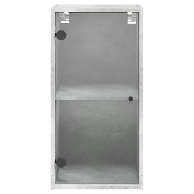 vidaXL Bočná skrinka sklenené dvierka betónovo sivá 35x37x68,5 cm