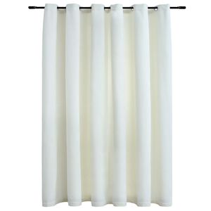vidaXL Zatemňovac&iacute; z&aacute;ves s kovov&yacute;mi očkami, zamat, kr&eacute;mov&yacute; 290x245 cm