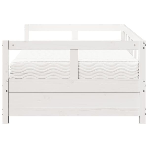 vidaXL Denn&aacute; posteľ s matracom biela 90x200 cm mas&iacute;vna borovica