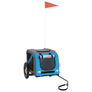 vidaXL Cyklovoz&iacute;k pre zvierat&aacute;, modro siv&yacute;, oxfordsk&aacute; l&aacute;tka, železo