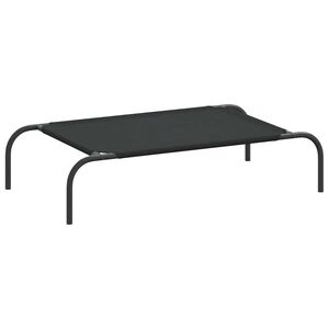 vidaXL Vyv&yacute;&scaron;en&aacute; posteľ pre psa Black 90x50x20 cm Oxford Fabric Steel