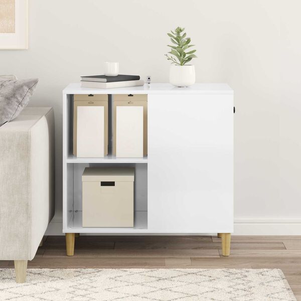 vidaXL Mačka Dom Leskl&aacute; biela 72 x 42.5 x 70 cm Kompozitn&eacute; drevo