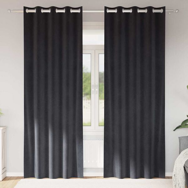 vidaXL Zatemňovacie z&aacute;vesy 2 pcs Tmavo &scaron;ed&aacute; 140 x 260 cm Zamat
