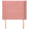 vidaXL Čelo postele so záhybmi ružový 83x16x118/128 cm zamat