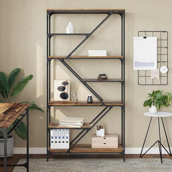 vidaXL Reg&aacute;l na knihy Star&eacute; drevo 91 x 36 x 176 cm Kompozitn&eacute; drevo