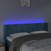 vidaXL Čelo postele s LED tmavomodr&eacute; 147x16x78/88 cm zamat