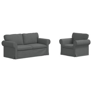 vidaXL Sada pohoviek 2 pcs Tmavo &scaron;ed&aacute; 175 x 82 x 80 cm l&aacute;tka