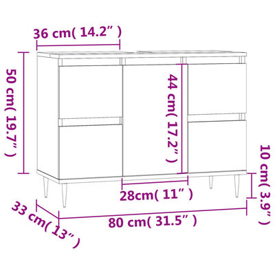 vidaXL Kúpeľňová skrinka betónová sivá 80x33x60 cm kompozitné drevo