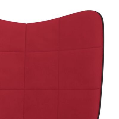 vidaXL Relaxačné kreslo s podnožkou vínovo-červené zamat a PVC
