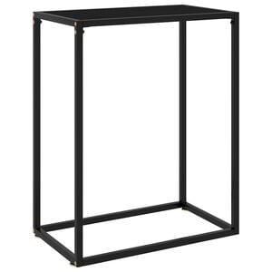 vidaXL Konzolov&yacute; stol&iacute;k čierny 60x35x75 cm tvrden&eacute; sklo