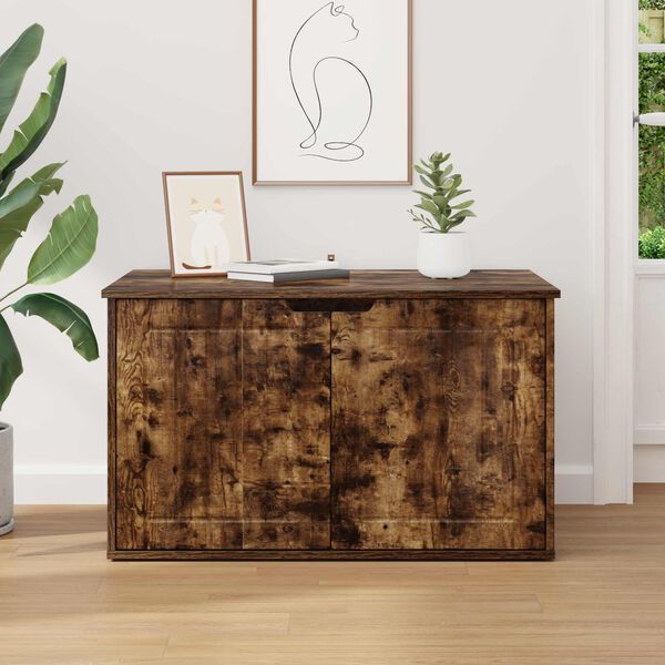 vidaXL Mačka Dom Dymov&aacute; dub 85 x 55 x 50,5 cm Kompozitn&eacute; drevo