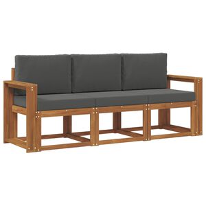 vidaXL Z&aacute;hradn&aacute; s&uacute;prava gaučov s vank&uacute;&scaron;om 3 pcs Pr&iacute;rodn&aacute; a antracitov&aacute;