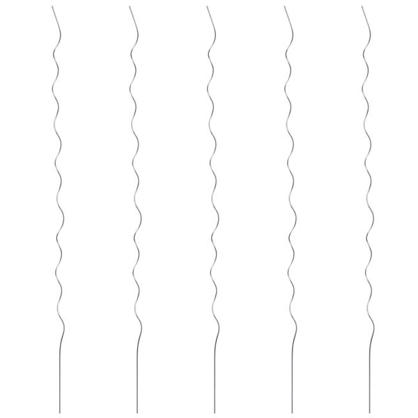 vidaXL Špirálové opory na rastliny 5 ks, 110 cm, pozinkovaná oceľ