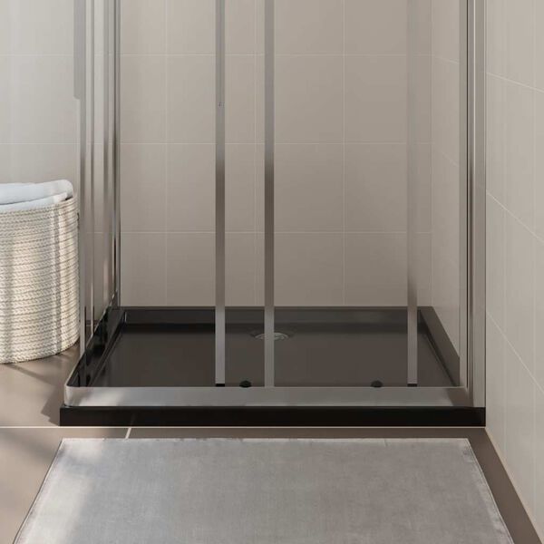 vidaXL Obdĺžniková sprchová vanička z ABS čierna 80x90 cm