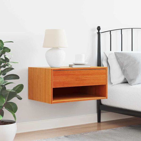 vidaXL Nočný stolík Včelí hnedý 50 x 32,5 x 24 cm Borovicový masív