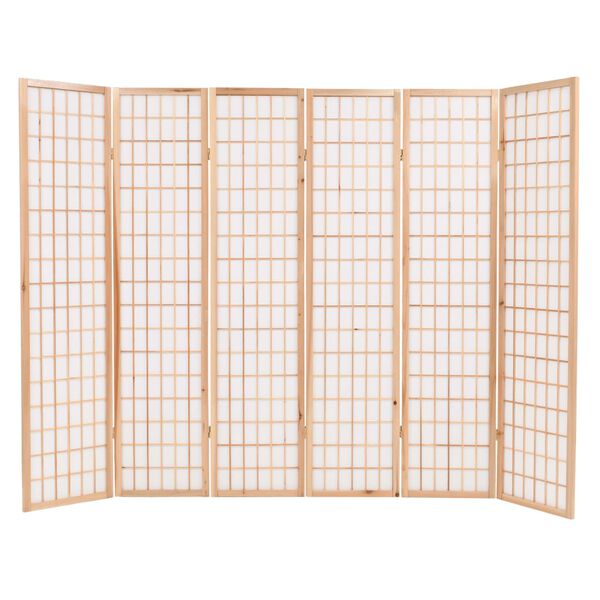 vidaXL Skladac&iacute; parav&aacute;n so 6 panelmi,japonsk&yacute; &scaron;t&yacute;l 240x170cm, pr&iacute;rodn&yacute;