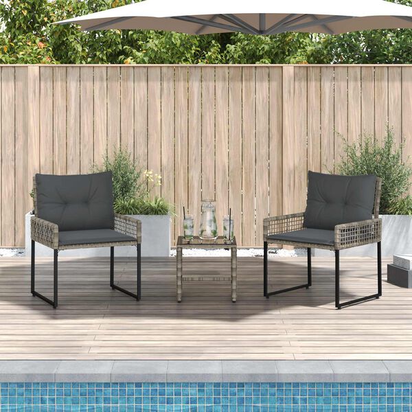 vidaXL Z&aacute;hradn&yacute; n&aacute;bytok s vank&uacute;&scaron;om 3 pcs Biely