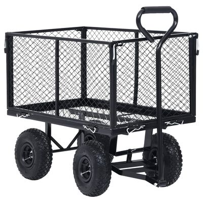 vidaXL Záhradný ručný vozík čierny 350 kg
