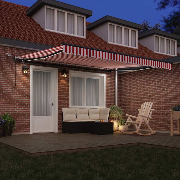 vidaXL Text&iacute;lia na slnečn&iacute;k s Červen&aacute; a Biela 400 &times; 300 cm Polyester