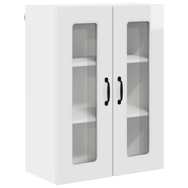 vidaXL Kuchynsk&aacute; skriňa Kalmar Vysok&yacute; lesk bielej 60 x 31 x 80 cm