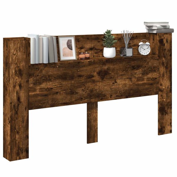 vidaXL Čelo postele so stroboskopom Dymov&aacute; dub 180 x 16,5 x 103,5 cm