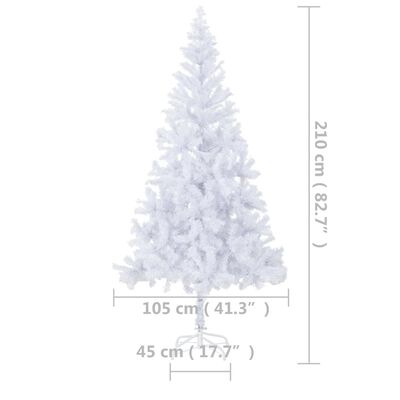 vidaXL Umelý vianočný stromček s LED 210 cm 910 vetvičiek