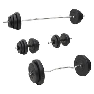 vidaXL Sada obojručn&yacute;ch a jednoručn&yacute;ch činiek so z&aacute;važiami 120 kg