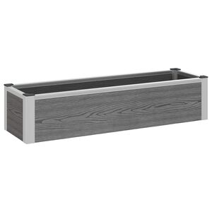 vidaXL Vyv&yacute;&scaron;en&yacute; z&aacute;hradn&yacute; z&aacute;hon Siv&aacute; 100 x 30 x 22 cm WPC a hlin&iacute;k